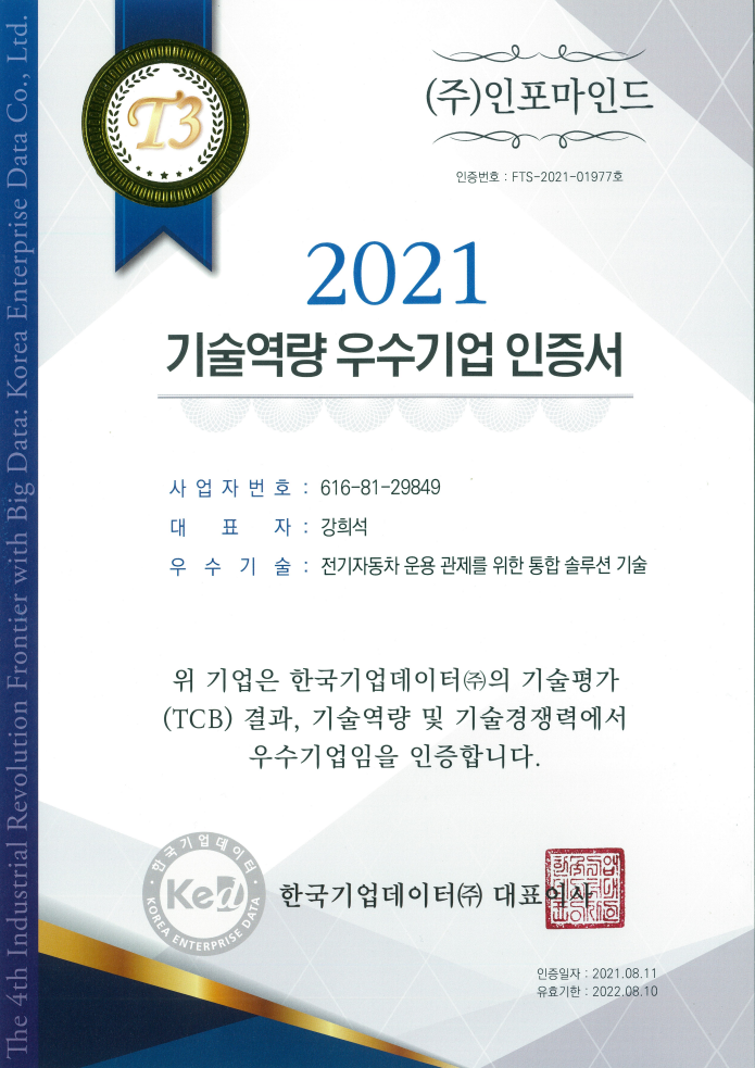 2021 기술역량 우수기업 인증